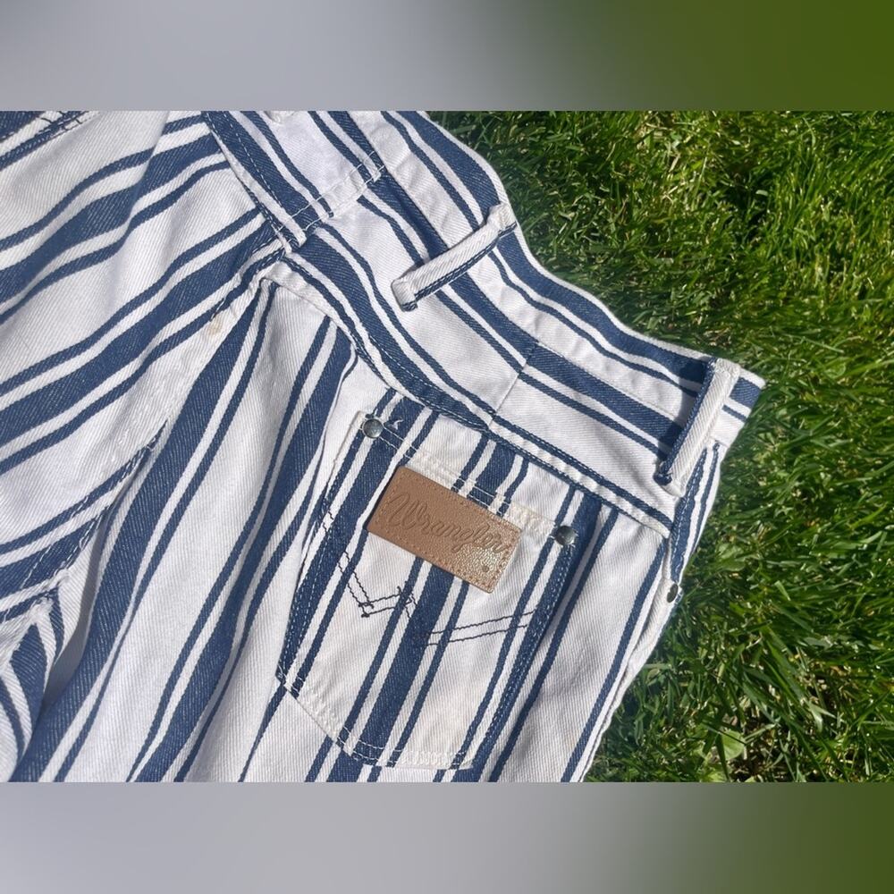 60s Vintage Wrangler Misses Striped Button Fly Jeans - Picture 6 of 13